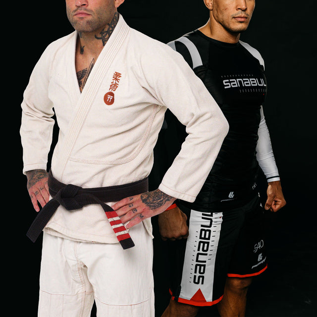 two grapplers standing together