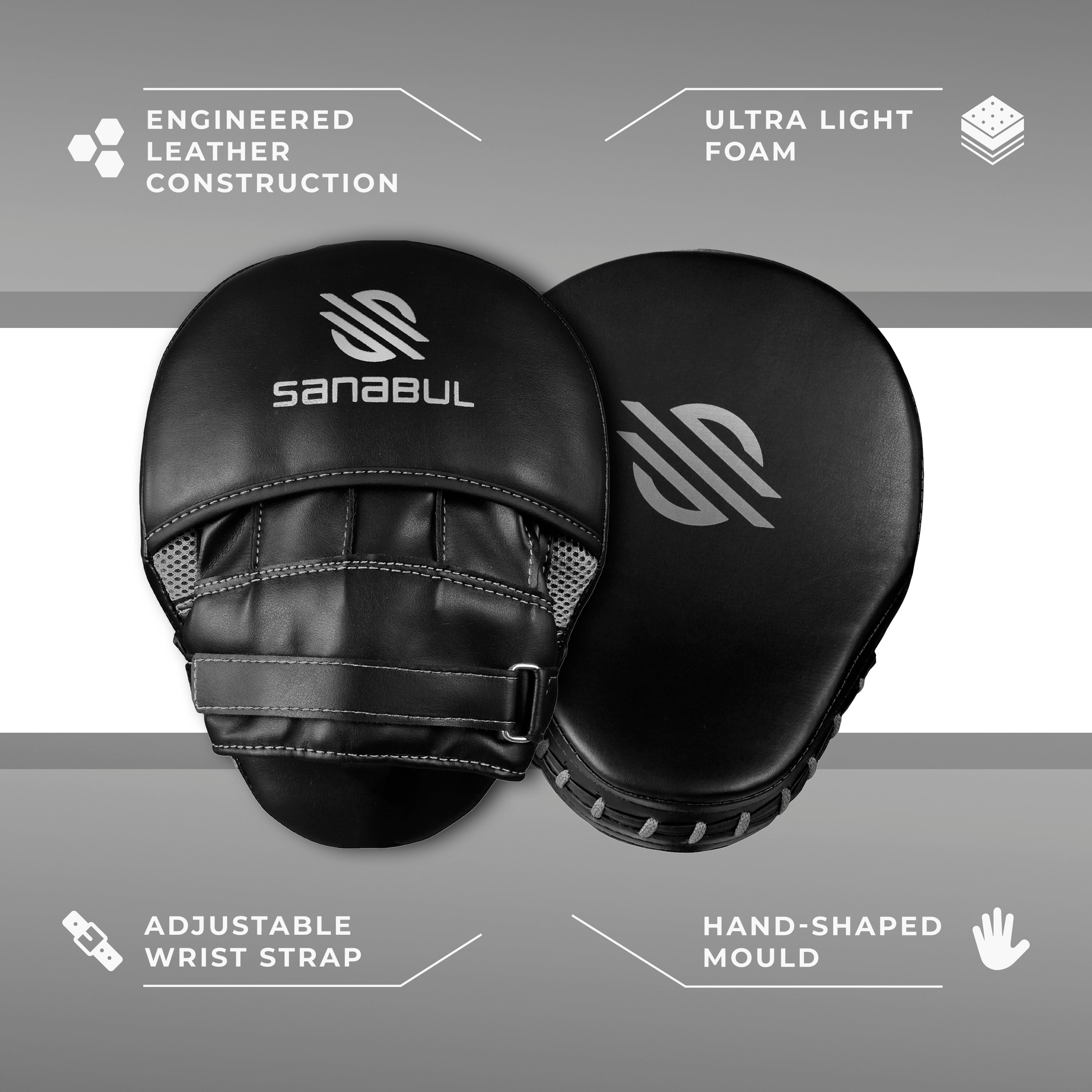 Essential Curved Boxing MMA Punch Mitts Sanabul